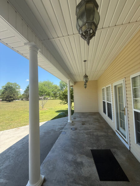 This project in Ider featured a comprehensive soft wash of the residence and garage along with a restorative surface treatment of the driveway and walkways to remove organic growth and prepare exterior wood surfaces for painting.
