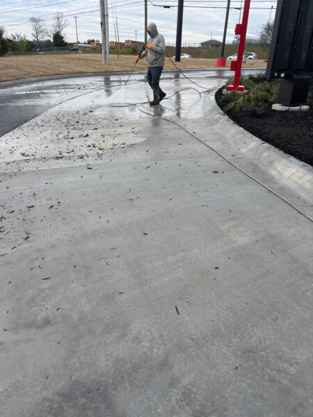 This commercial cleaning project in Fort Oglethorpe restored the property's exterior appeal by thoroughly washing the building, delicate awnings, concrete drive-thru lanes, dumpster area, and parking pads.