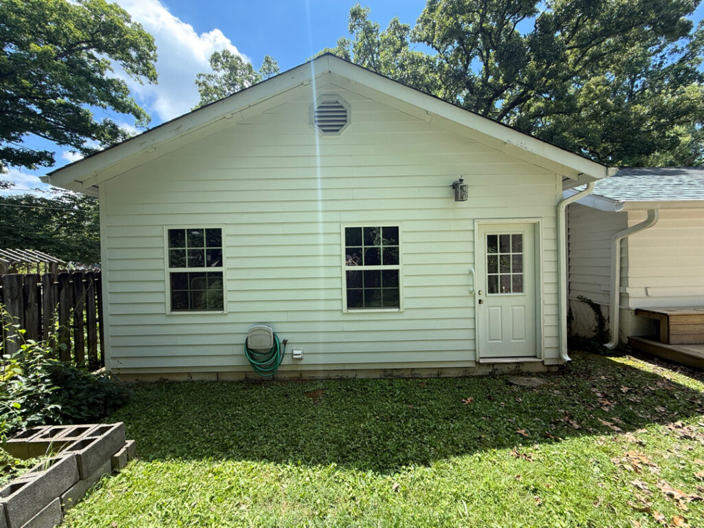 This project involved a comprehensive soft wash of the home's various siding materials and a wood deck to remove organic growth and surface contaminants while preserving the integrity of all finishes.