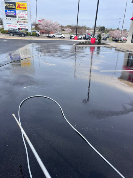 This commercial cleaning project in Fort Oglethorpe restored the property's exterior appeal by thoroughly washing the building, delicate awnings, concrete drive-thru lanes, dumpster area, and parking pads.