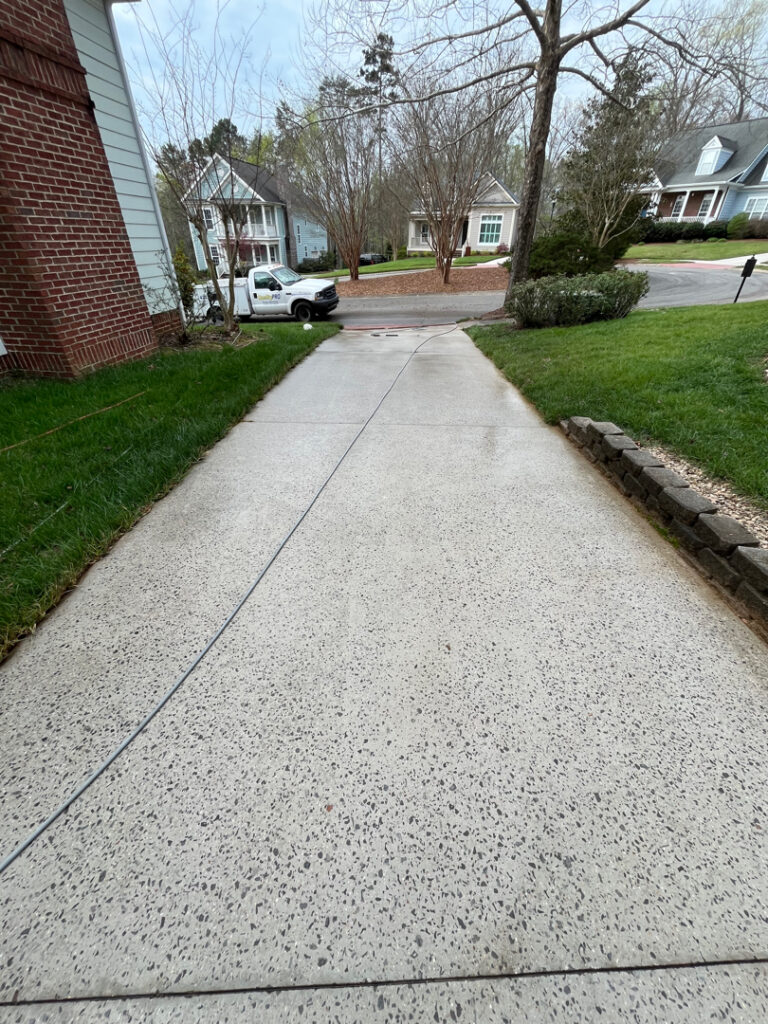 This professional concrete washing service in Chattanooga, Tennessee, uses specialized detergents to deep-clean driveways, removing mold, mildew, grime, and stubborn surface residue to restore curb appeal and prevent premature wear.