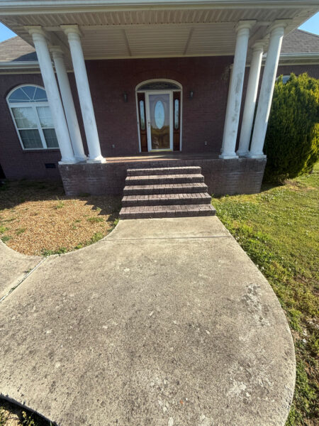 This project in Ider featured a comprehensive soft wash of the residence and garage along with a restorative surface treatment of the driveway and walkways to remove organic growth and prepare exterior wood surfaces for painting.