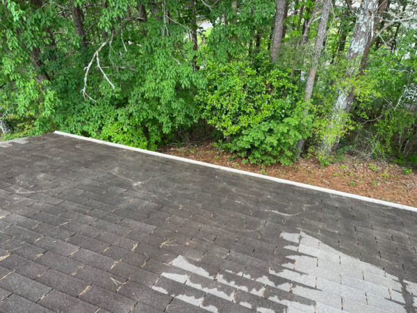 This project involved a complete exterior maintenance visit for a one-story home in Harrison that included cleaning the gutters and downspouts, blowing debris off the asphalt shingle roof, and washing the first-story exterior window glass.