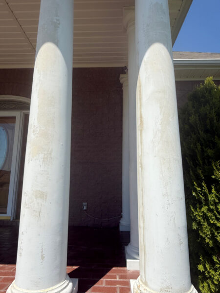 This project in Ider featured a comprehensive soft wash of the residence and garage along with a restorative surface treatment of the driveway and walkways to remove organic growth and prepare exterior wood surfaces for painting.