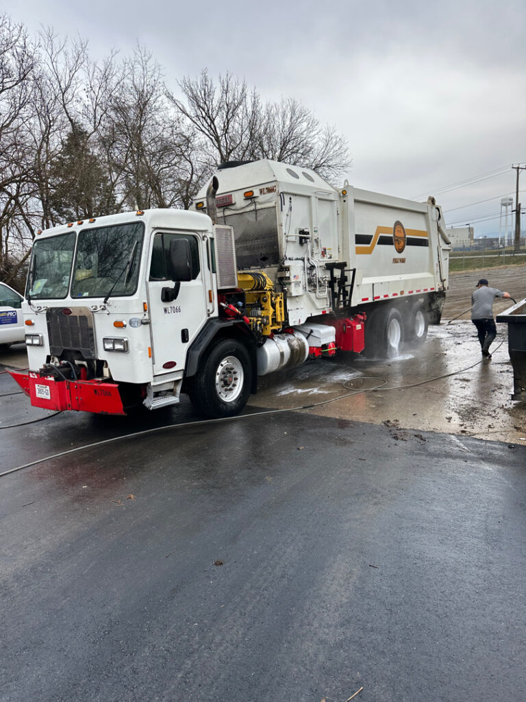 The City of Chattanooga's garbage truck fleet underwent bi-weekly, detailed deluxe washes of ten specific units, utilizing visual inspections, pre-treatment, foam degreasing, mechanical scrubbing, and high-pressure hot water rinsing to ensure cleanliness, safety, and equipment preservation.