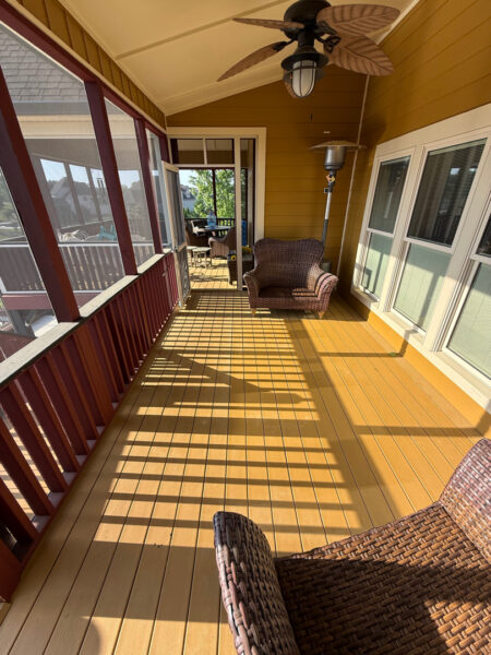 This comprehensive exterior restoration in Soddy-Daisy utilized professional soft-wash and pressure washing techniques to clean the home's siding, concrete surfaces, pool deck, three wood decks, patio furniture, retaining walls, and both interior and exterior windows.