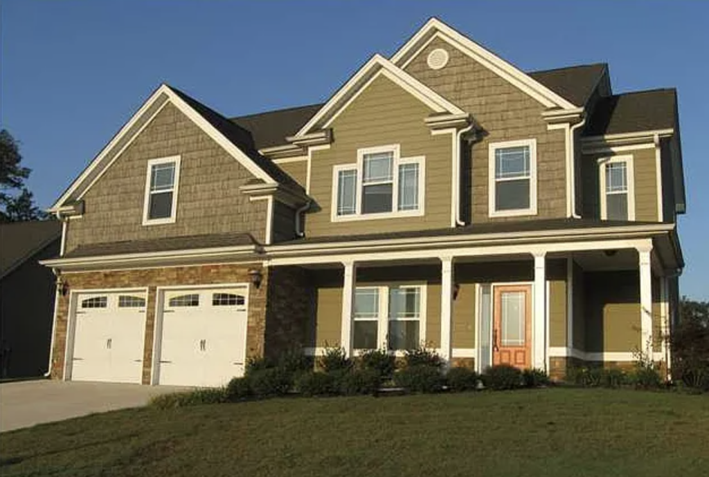 This project involved a comprehensive soft wash of a two-story residence in Ringgold to remove organic buildup from all exterior surfaces and prepare the screened porch for painting.