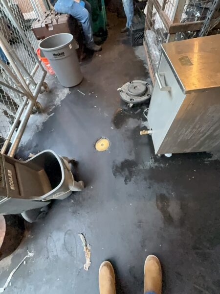 Professional power washing and detergent cleaning were performed on the front stained sidewalk, additional sidewalk sections, the back dock, and the dumpster enclosure to remove all surface debris and buildup.