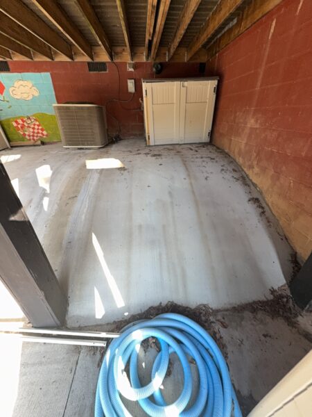 This project involved a comprehensive exterior cleaning of a Cleveland outdoor living space, utilizing specialized detergents and soft-wash techniques to remove pet hair, organic growth, and grime from a concrete pool deck and a multi-level wood deck.