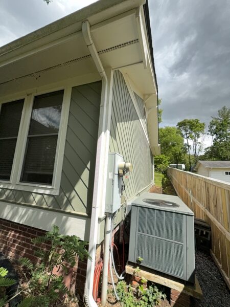 This project involved a comprehensive soft wash cleaning of a one-story residence, metal garage, and wood deck in Chattanooga to remove organic growth and dirt while preserving the integrity of all exterior surfaces.
