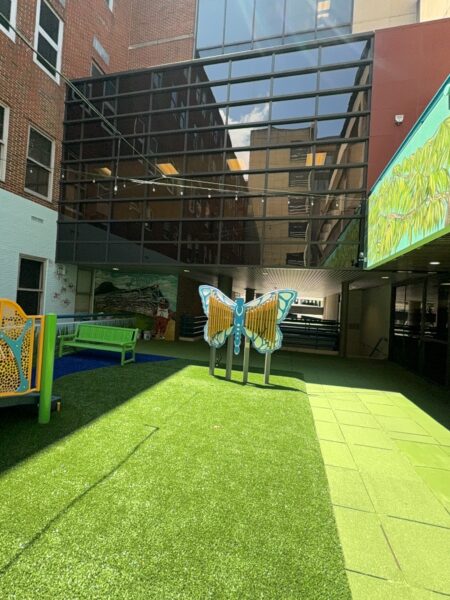 This project encompassed an exterior refresh of a Chattanooga commercial property through power washing structural surfaces, repainting pedestrian bridge handrails, pressure washing concrete areas, and hand-cleaning second-story windows.