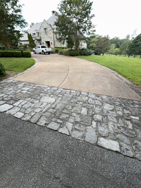 This project involved a comprehensive soft wash and power rinse of a two-story residence in Signal Mountain, including its siding, pool deck, stone fireplace, metal fencing, patio furniture, and multi-level brick, stone, and wood patios to remove mold, mildew, and environmental buildup.