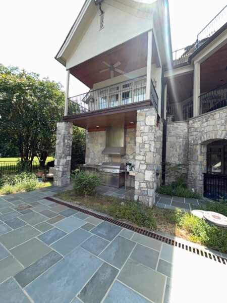 This project involved a comprehensive soft wash and power rinse of a two-story residence in Signal Mountain, including its siding, pool deck, stone fireplace, metal fencing, patio furniture, and multi-level brick, stone, and wood patios to remove mold, mildew, and environmental buildup.