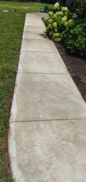 This project involved a comprehensive exterior soft wash of a one-story residence in Rising Fawn to remove organic buildup and meet a one-year mold warranty, alongside a detailed concrete cleaning of the front walkway and garage pad using pre-treatment and a surface washer.