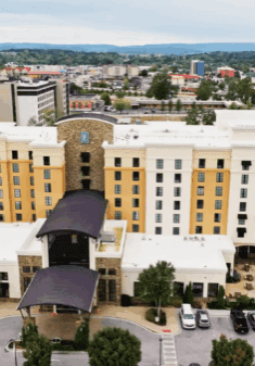 Commercial pressure washing at the embassy suites in chattanooga tn by qualitypro power washing