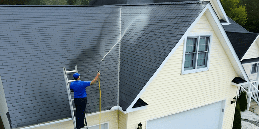 Beautifully Clean Roof after Roof Washing by QualityPRO Power Washing in Chattanooga TN
