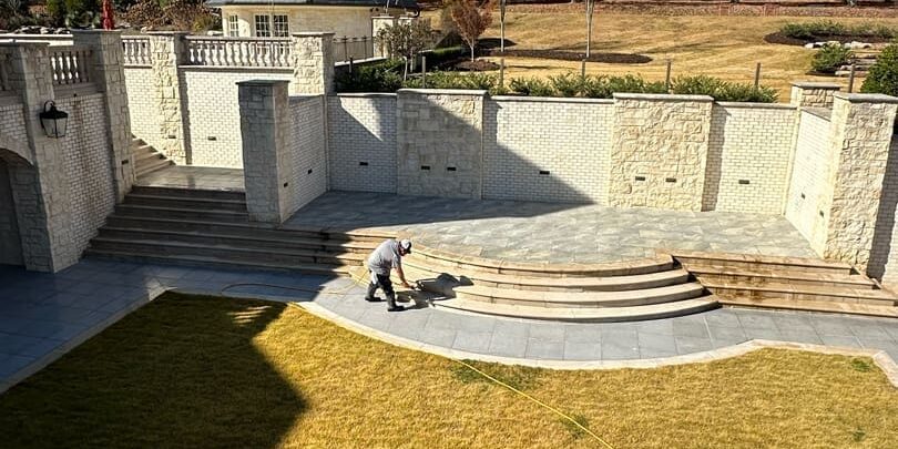 Stone brick and tile pressure washing in chattanooga tn by qualitypro power washing